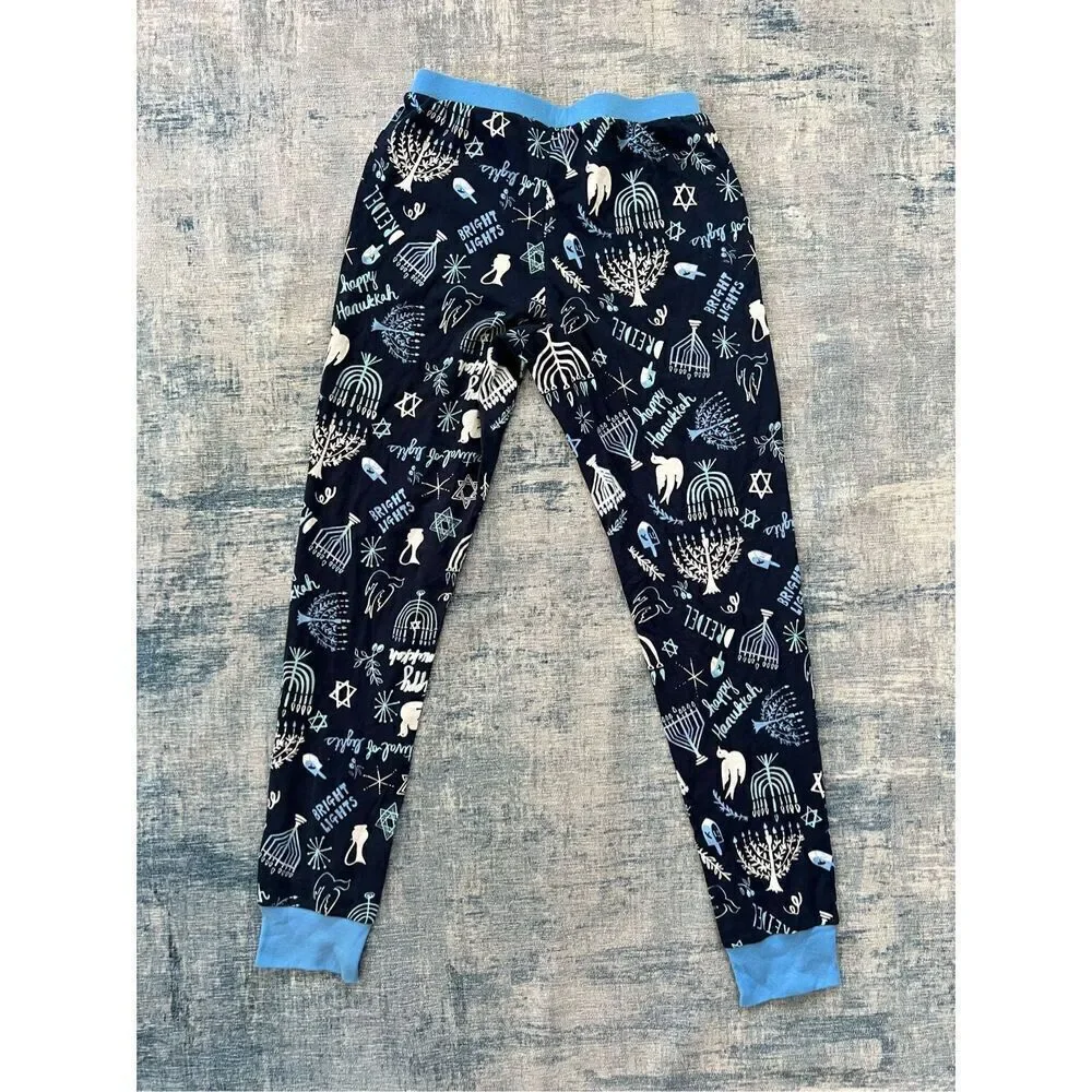 New! Blue White Hannukah Print Pajama Pants Women's Small - Picture 2 of 6
